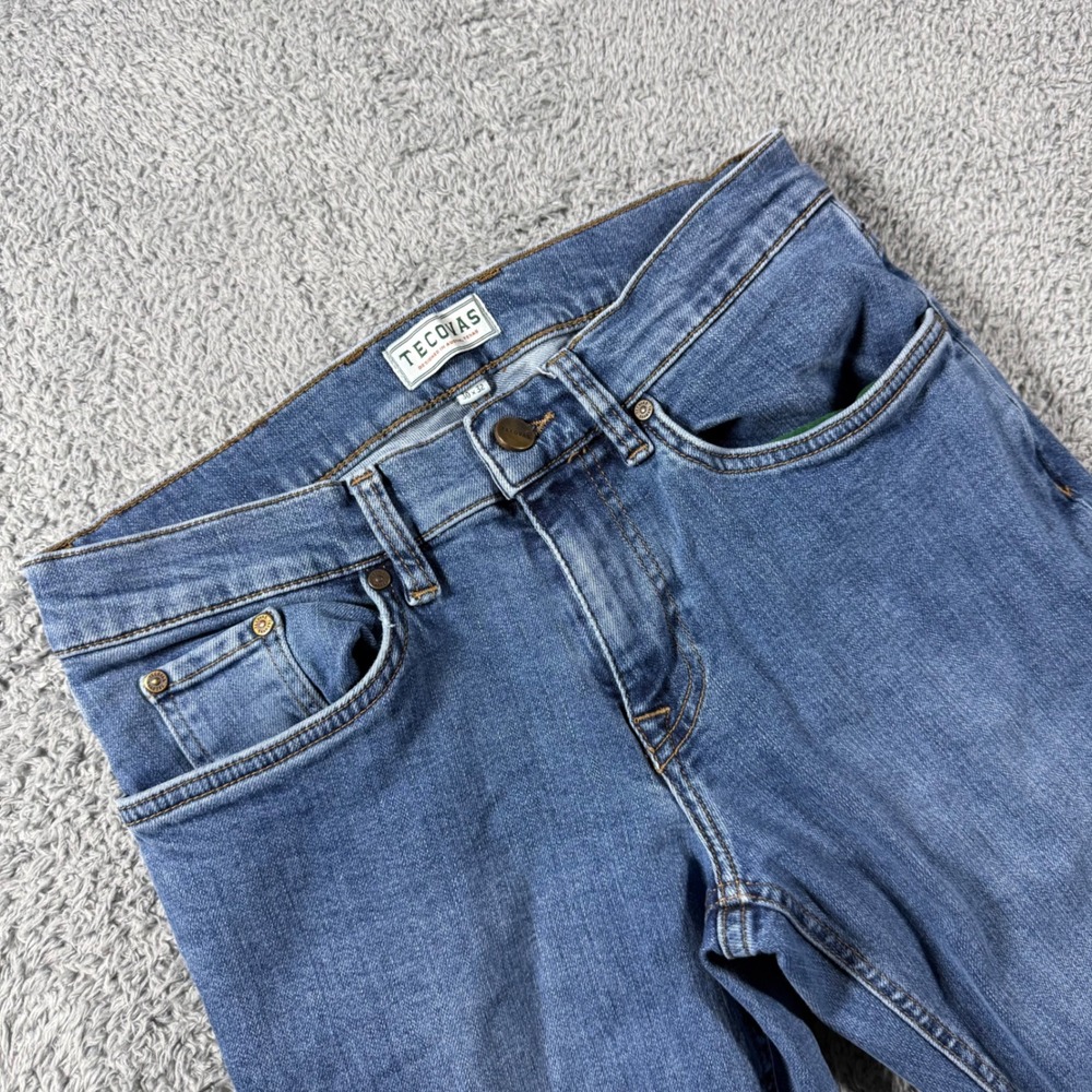Tecovas Slim Jean Mens 30x32 Medium Blue Stretch Premium Denim Western Cowboy